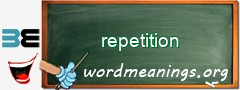 WordMeaning blackboard for repetition